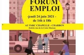 Forum Emploi Mairie du 18 ème 24 juin 2021 14h-18h  au Parc Chapelle-Charbon
